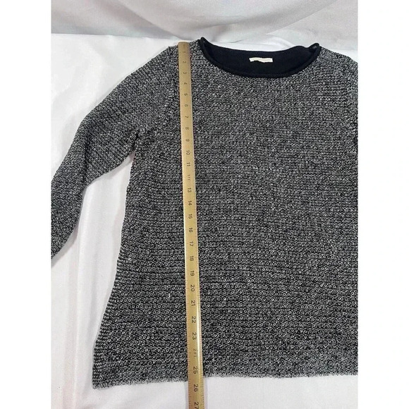 Eileen Fisher Womens Black Organic Linen Blend Tunic Sweater Top M - Picture 5 of 8